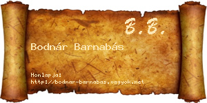 Bodnár Barnabás névjegykártya