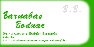 barnabas bodnar business card